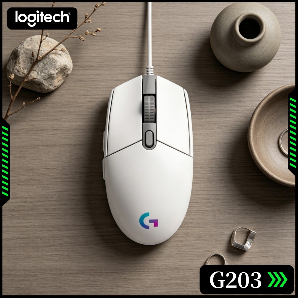 ماوس الألعاب السلكي لوجيتك G20 - مراجعة Logitech Mouse G203 وسعره